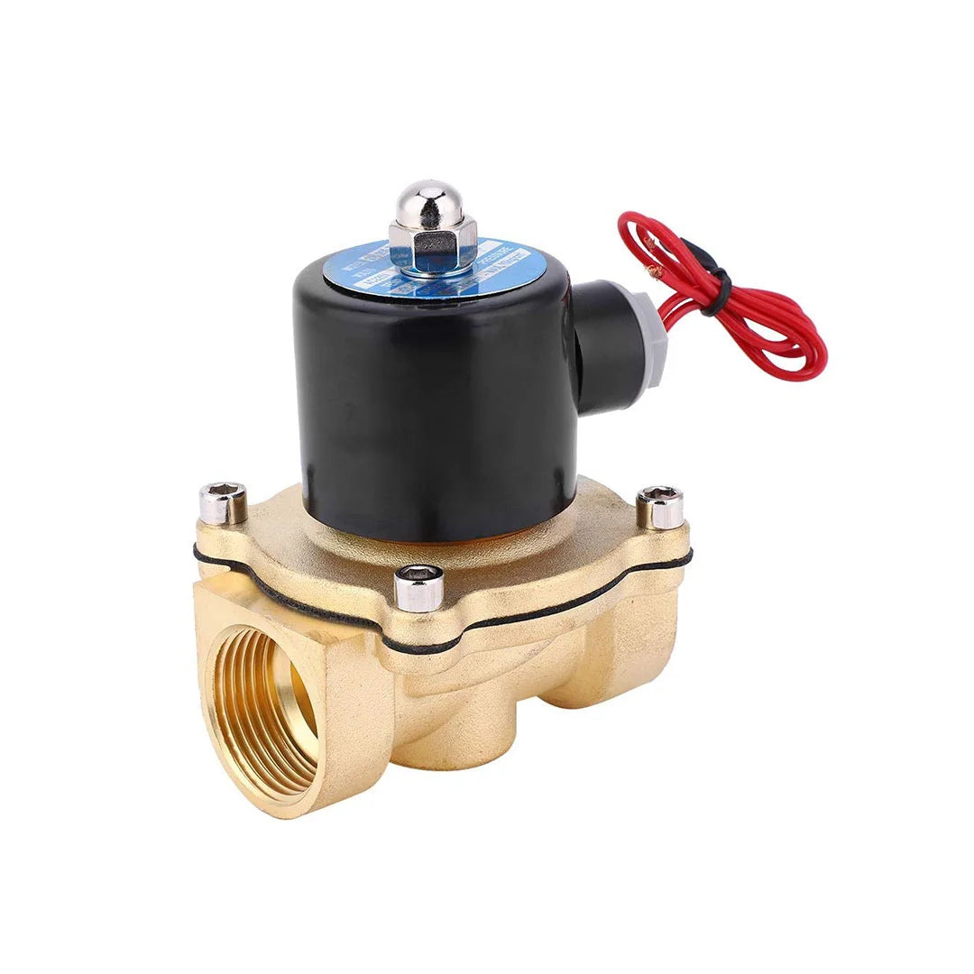 Implemental Brass Solenoid Valve-Two-Way Closed AC 220V-1/2 Inch - 1