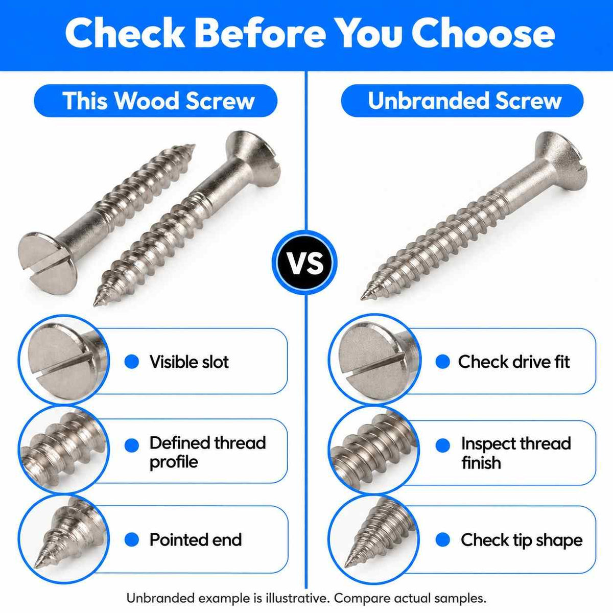 Wood Screw Flat Head Self Tapping-No.7 Size 30mm