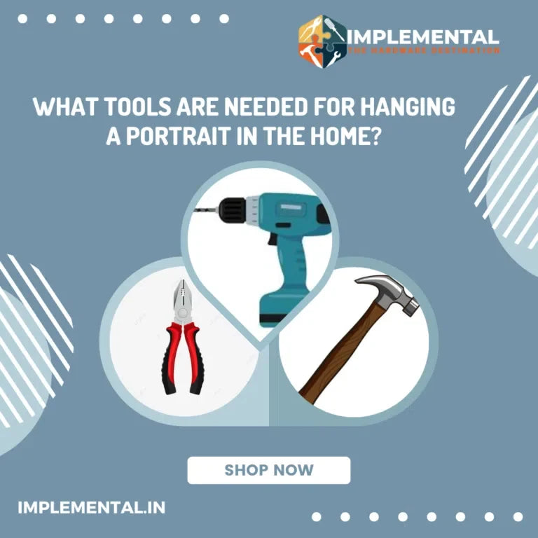 What tools are needed for hanging a portrait in the home?