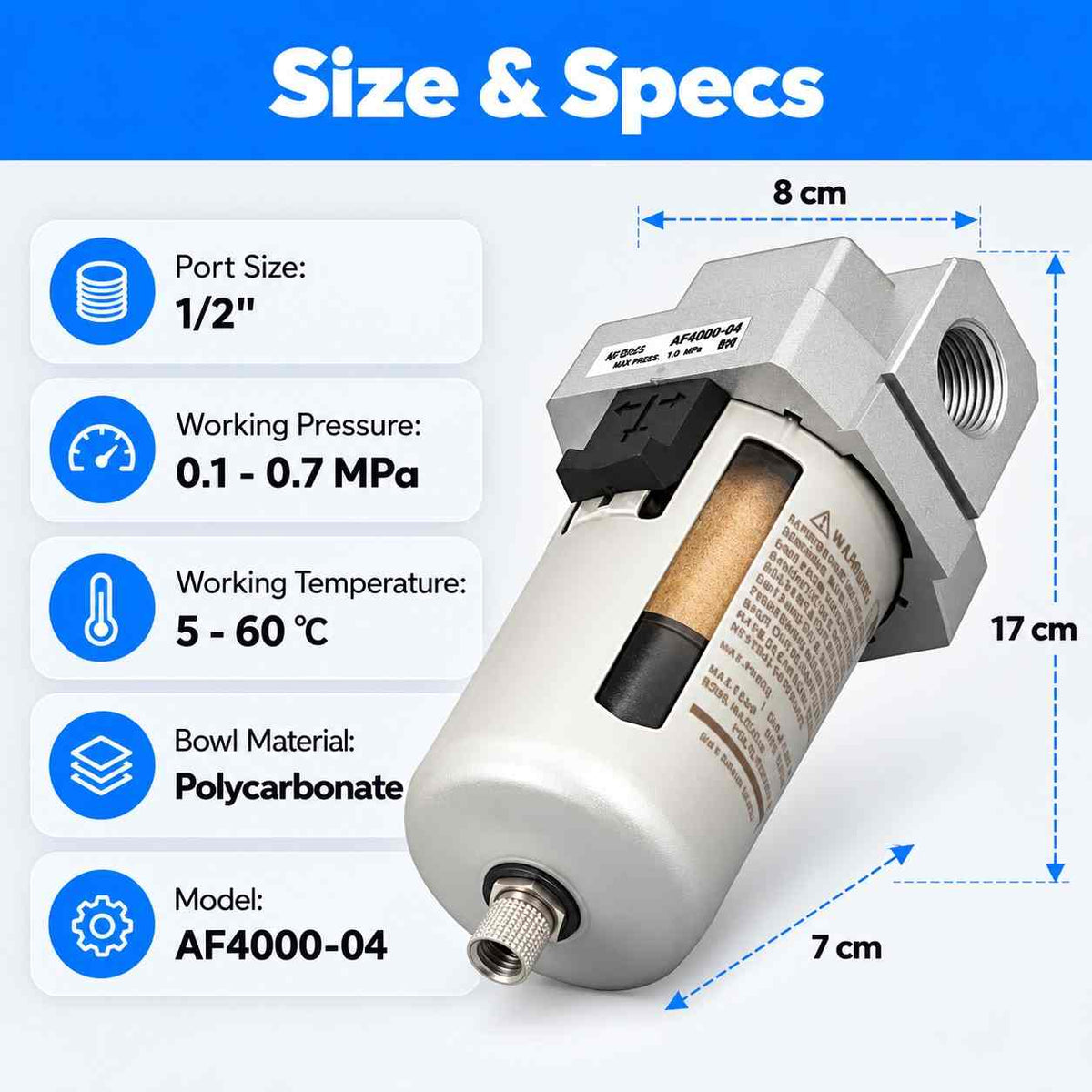 1/2''Pneumatic Compressor Air Filter/Dryer AF4000-04