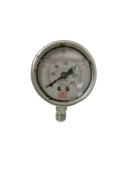 S.S. Glycerin filled Pressure Gauge 2.1/2 X 300 Psi 1/4"