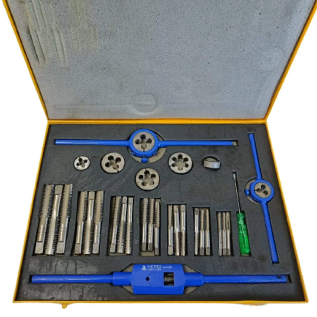 32 PCS Tap and Round Die Set 1/4" BSW to 3/4"BSW