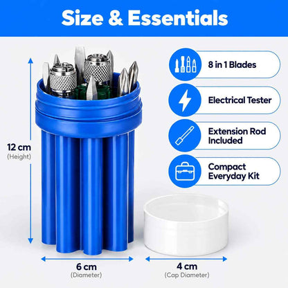 PYE-595-Electrical Tester Screwdriver Kit with 8 in 1 Blades