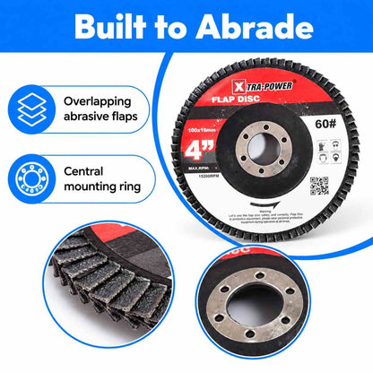 Xtra-Power Flap DISC Grinder Compatible 4" Pack of 5