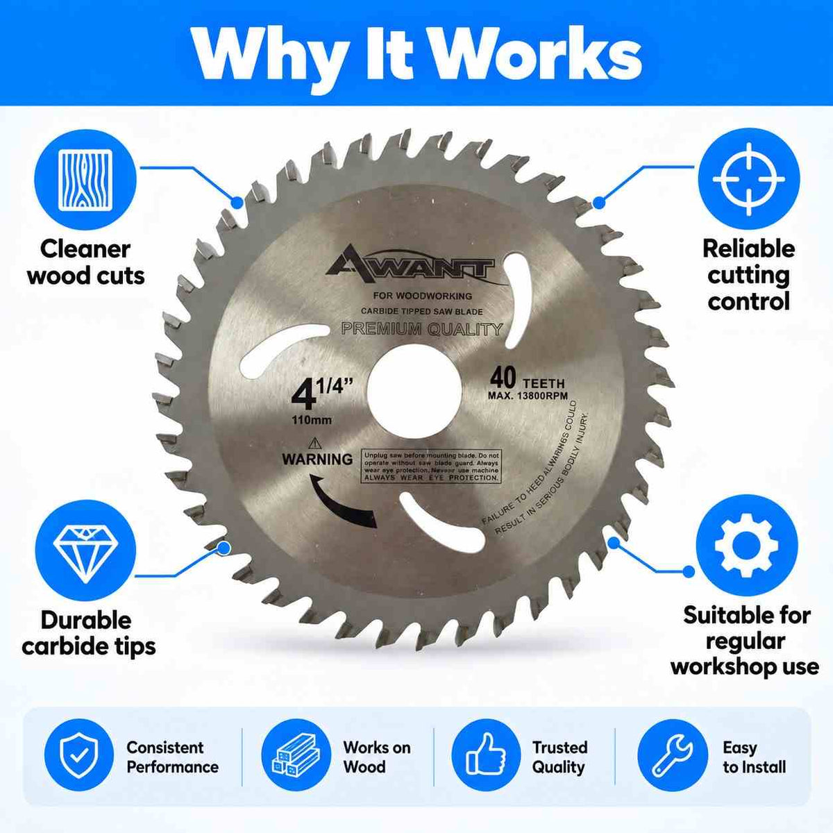 Implemental AWANT CARBIDE TIPPED SAW BLADE 4" - 1