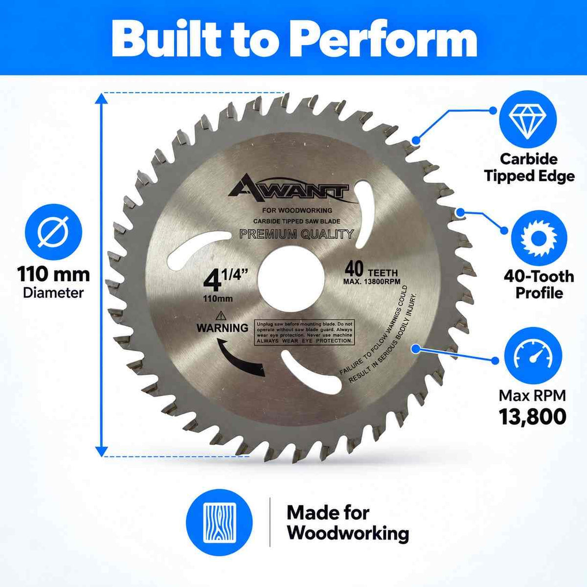 Implemental AWANT CARBIDE TIPPED SAW BLADE 4" - 1