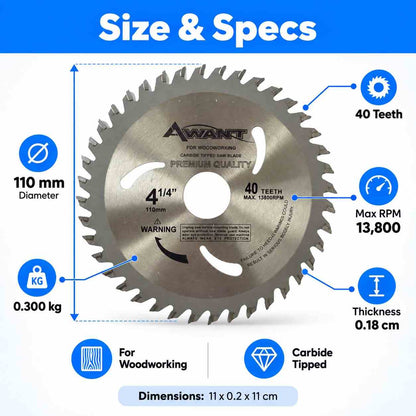 Implemental AWANT CARBIDE TIPPED SAW BLADE 4" - 1