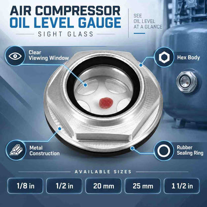 Implemental Air Compressor Oil Level Gauge Sight Glass - 1