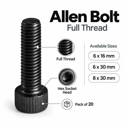 Allen Bolt Full Thread-Pack of 20