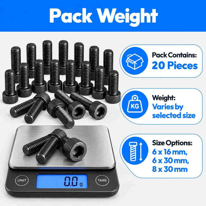 Allen Bolt Full Thread-Pack of 20
