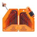 HORUSDY Allenkey Hex Set, 15 PCS Inch Size long arm Series, 15 PCS Metric Size Short arm Series 0.028-3/8 inch 0.7-10 mm In Storage Case