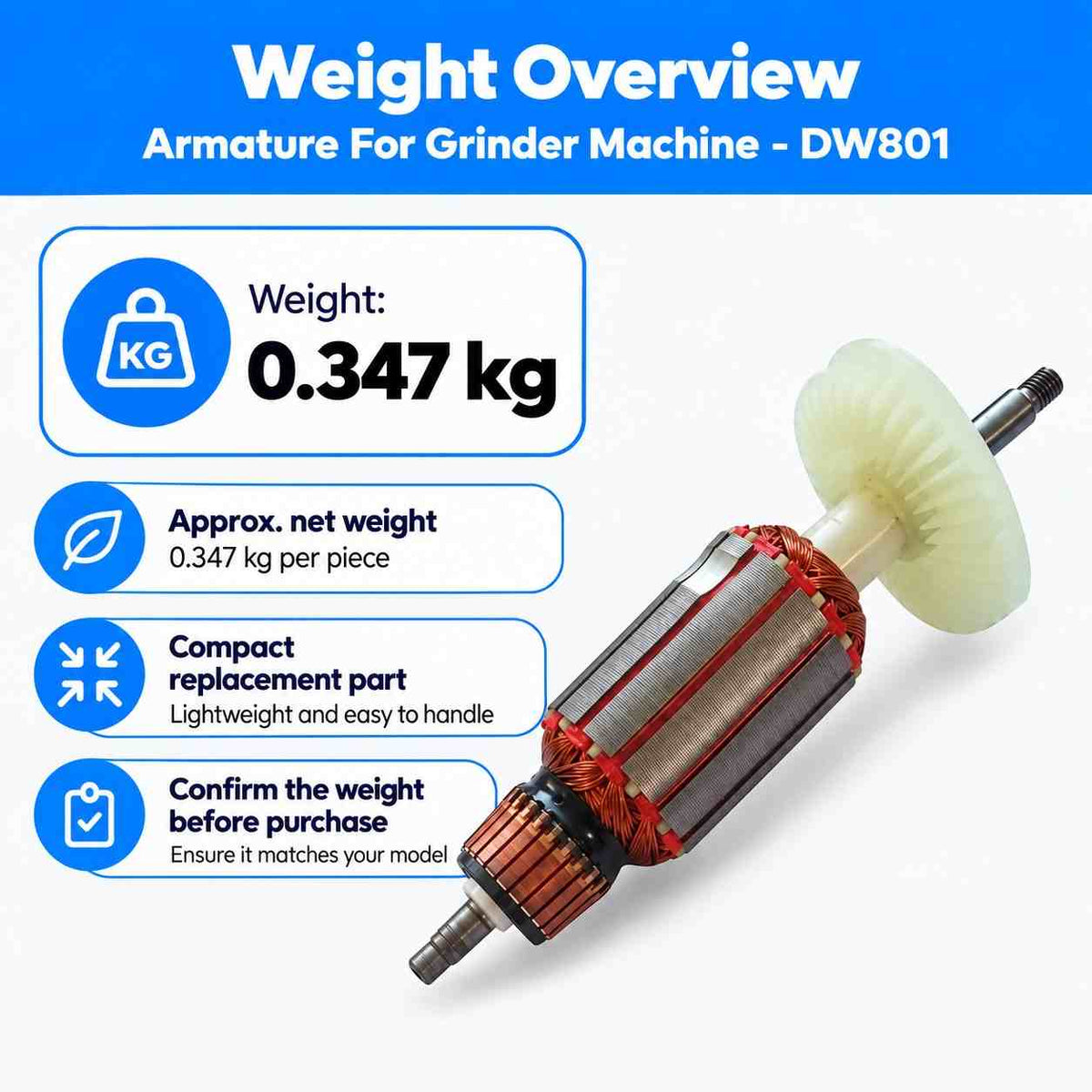 Armature For Grinder Machine - DW801