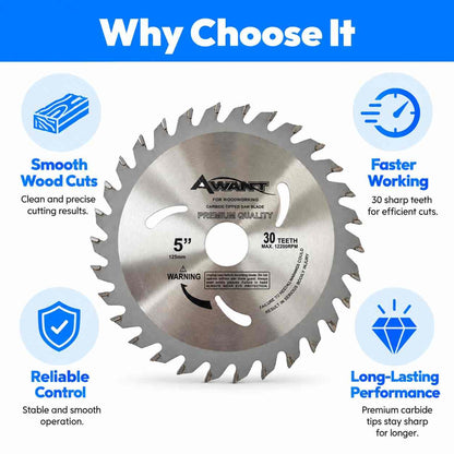 Implemental Awant Circular Saw Blade(125MM X 20MM X 30T) - 1
