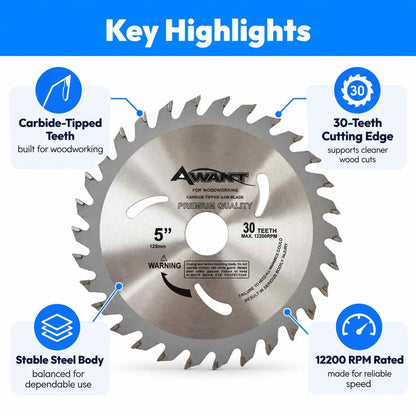 Implemental Awant Circular Saw Blade(125MM X 20MM X 30T) - 1