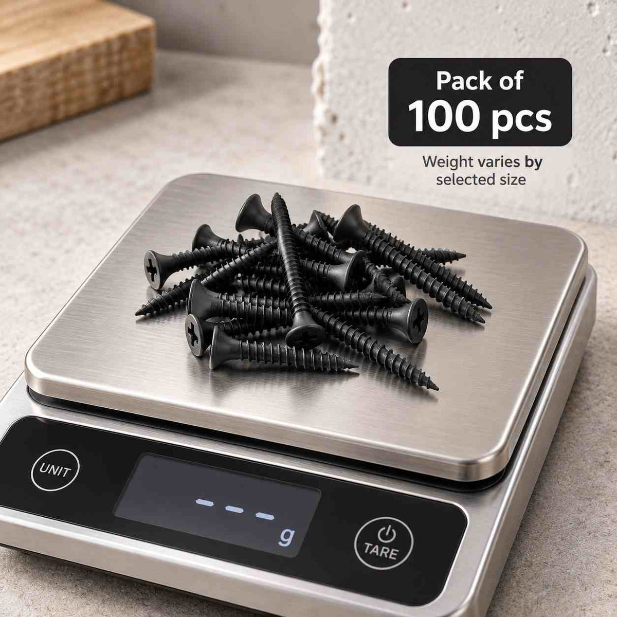 Black Drywall Gypsum Screws - Pack of 100pcs