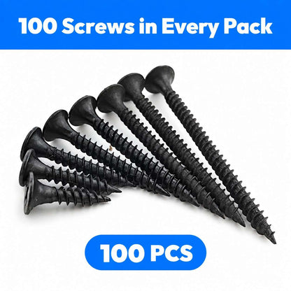 Black Drywall Gypsum Screws - Pack of 100pcs