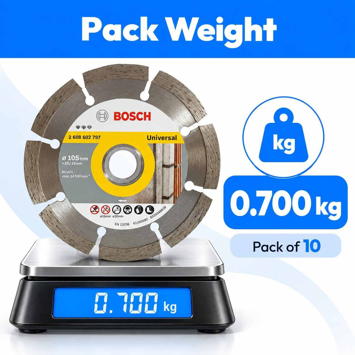 Bosch 105mm Diamond Cutting Blade Expert for Universal-Pack of 10