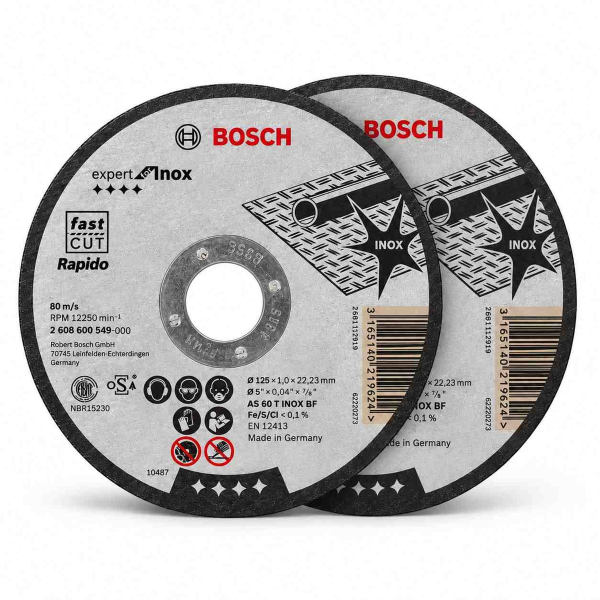 Bosch Cutting Discs Standard For Inox-5" (Pack of 2)