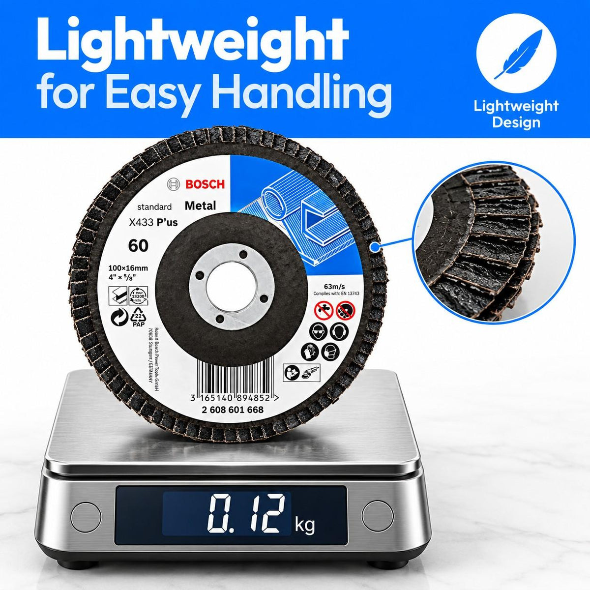 Bosch Flap Disc 5 Inch Dia-60 Grit