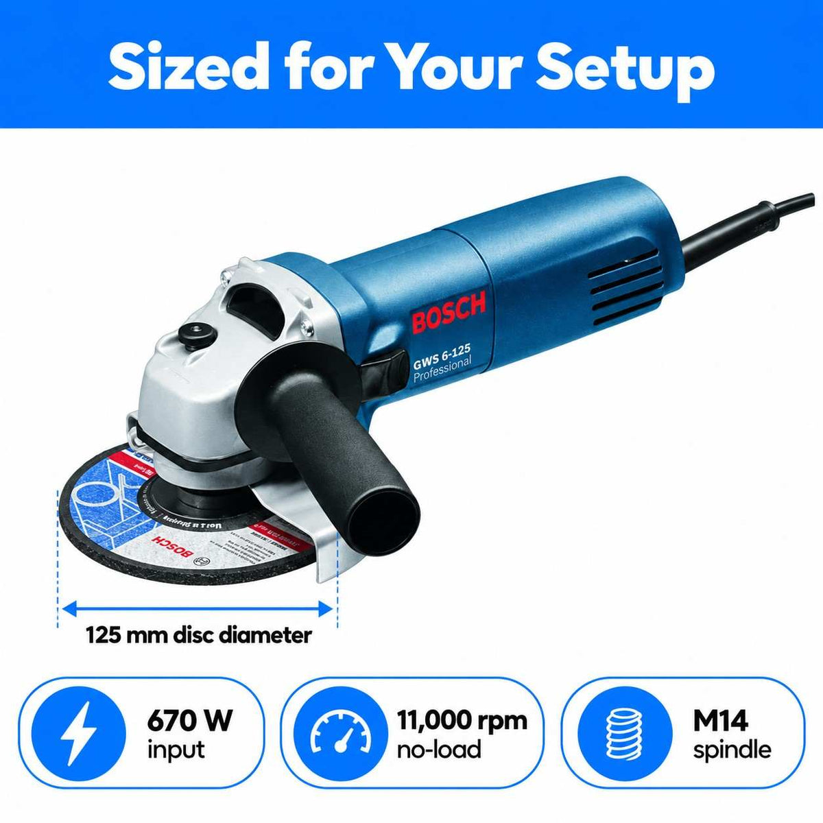 Bosch GWS 6-125 Professional Angle Grinder