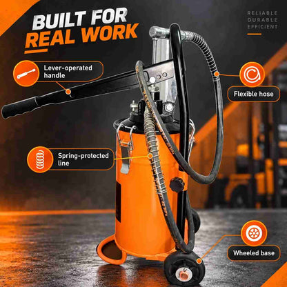 Implemental Bucket Grease Pump 5 KG 5000 Psi Grease Dispenser - 1