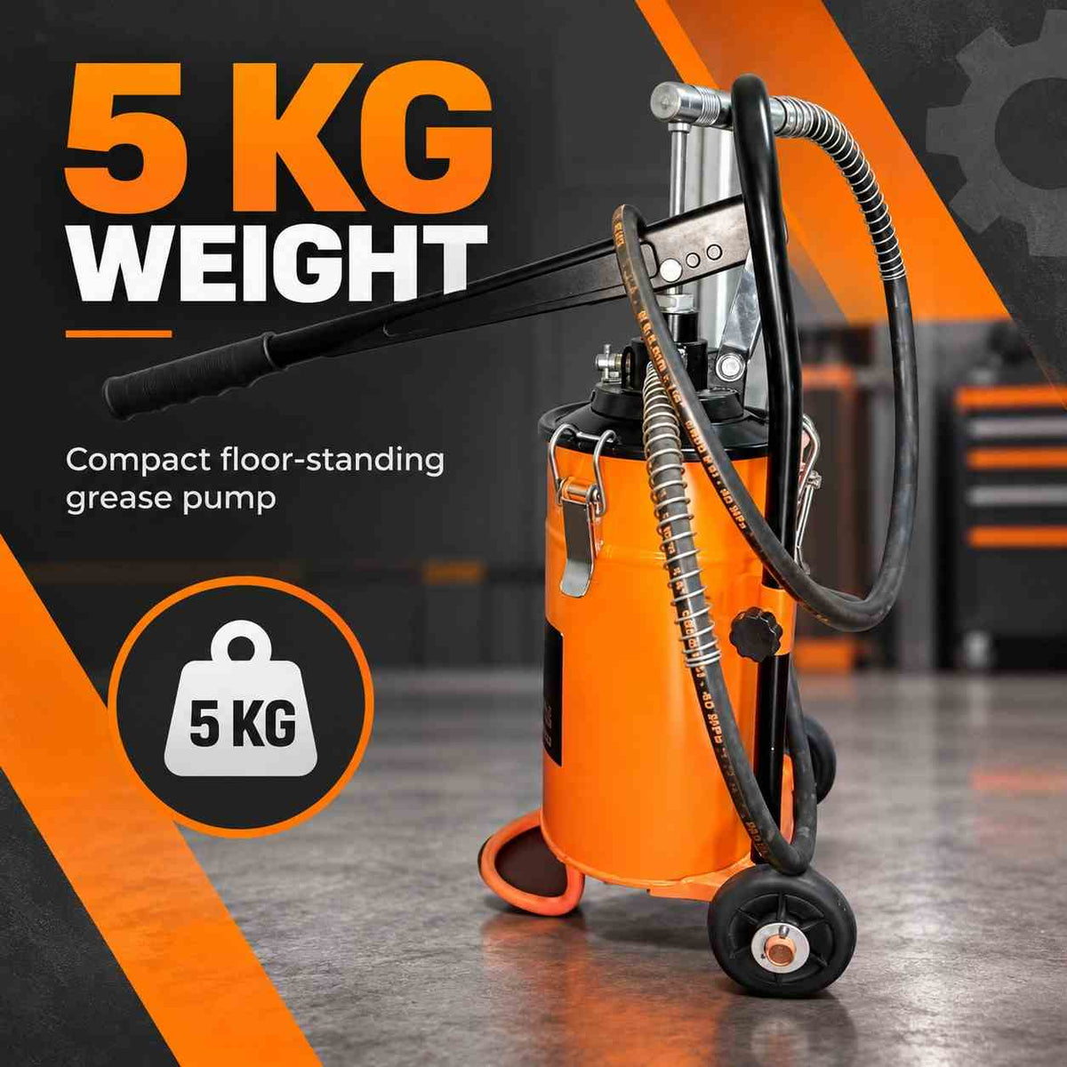 Implemental Bucket Grease Pump 5 KG 5000 Psi Grease Dispenser - 1