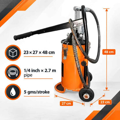 Implemental Bucket Grease Pump 5 KG 5000 Psi Grease Dispenser - 1