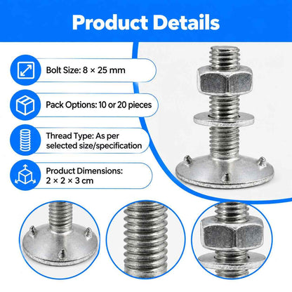Bucket elevator bolt 8X25mm