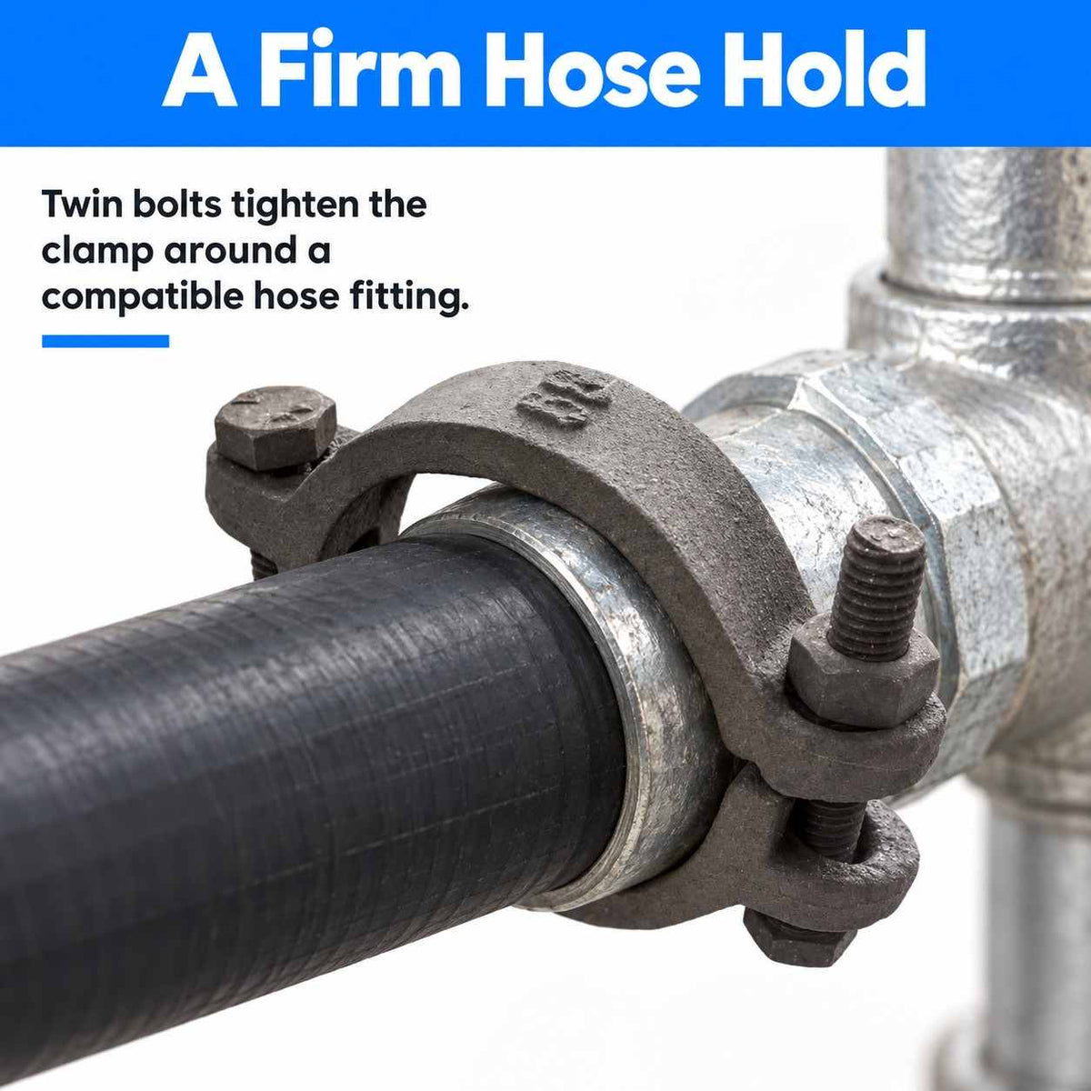 C.I Double Bolt Hydraulic Hose Clamp No. 68- 2 1/2 INCH