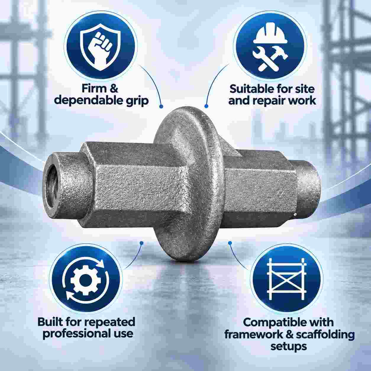 CI Water Stopper Wing Nut Joint Size:100mm, Thread:16mm (Pack of 5)