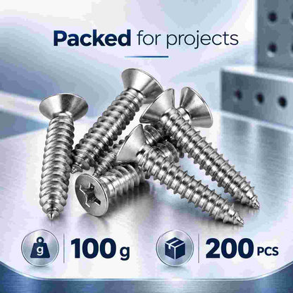 CSK Philip S.S Sheet Metal Screw 6 X 19mm-200pcs