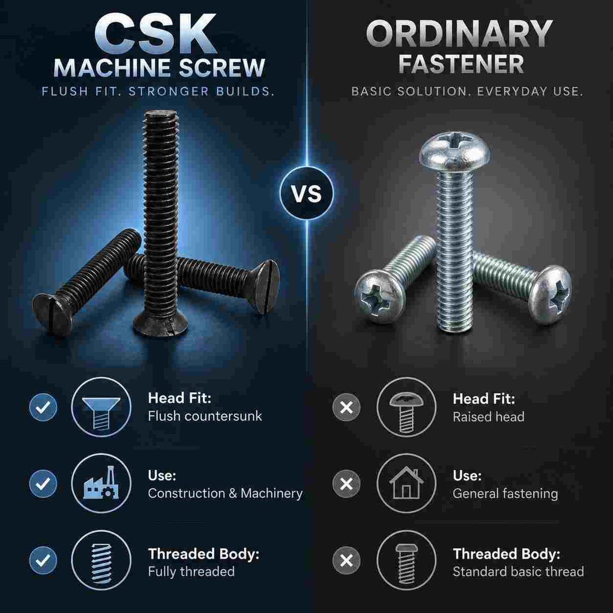 CSK Machine Screw Industrial Use