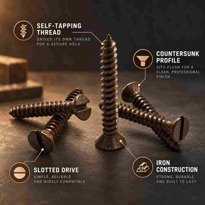 CSK Self Tapping Brown Screws (Pech)