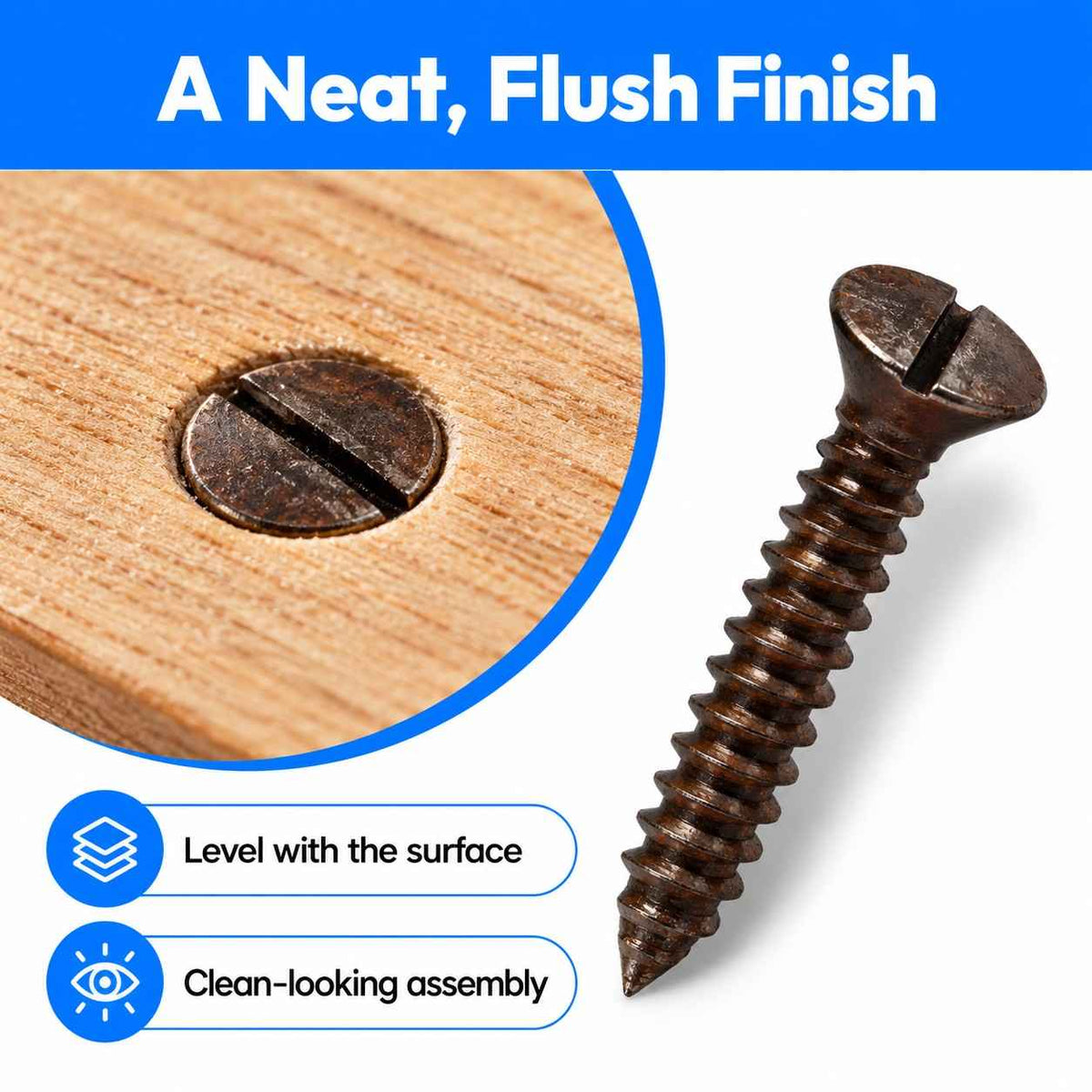 CSK Self Tapping Brown Screws (Pech)