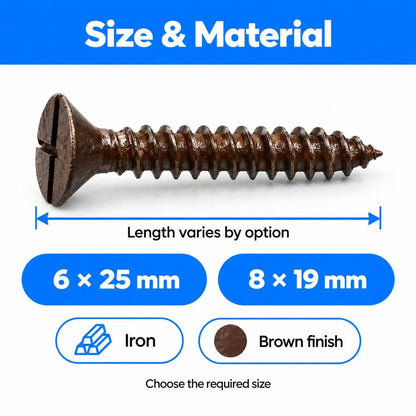 CSK Self Tapping Brown Screws (Pech)