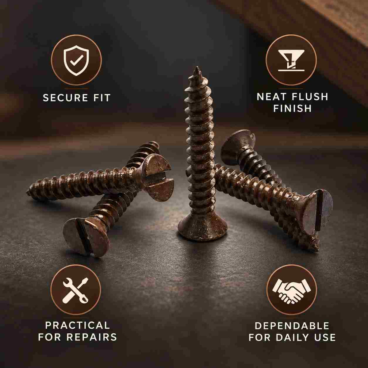 CSK Self Tapping Brown Screws (Pech)