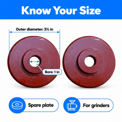 Cast Iron Grinder Adda Plate - 3.1/2 X 1 INCH