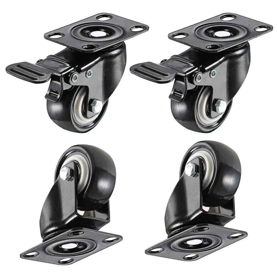 SWIIFT Polyurethane PU Swivel Caster Wheels 2-inch - Pack of 4