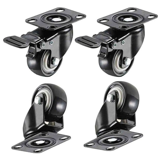 SWIIFT Polyurethane PU Swivel Caster Wheels 2-inch - Pack of 4