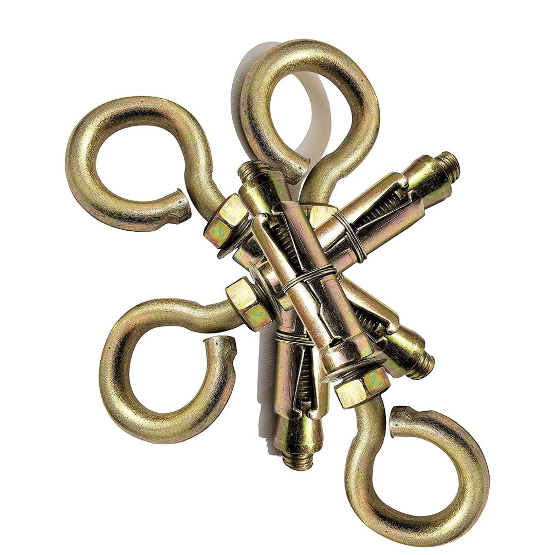 Hard Metal Closed Hook Fasteners M8Golden 8MM-Pack of 4Pcs