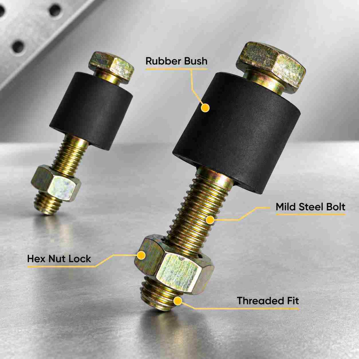 Coupling Bolt with Rubber Bush Plain (Pack of 2)