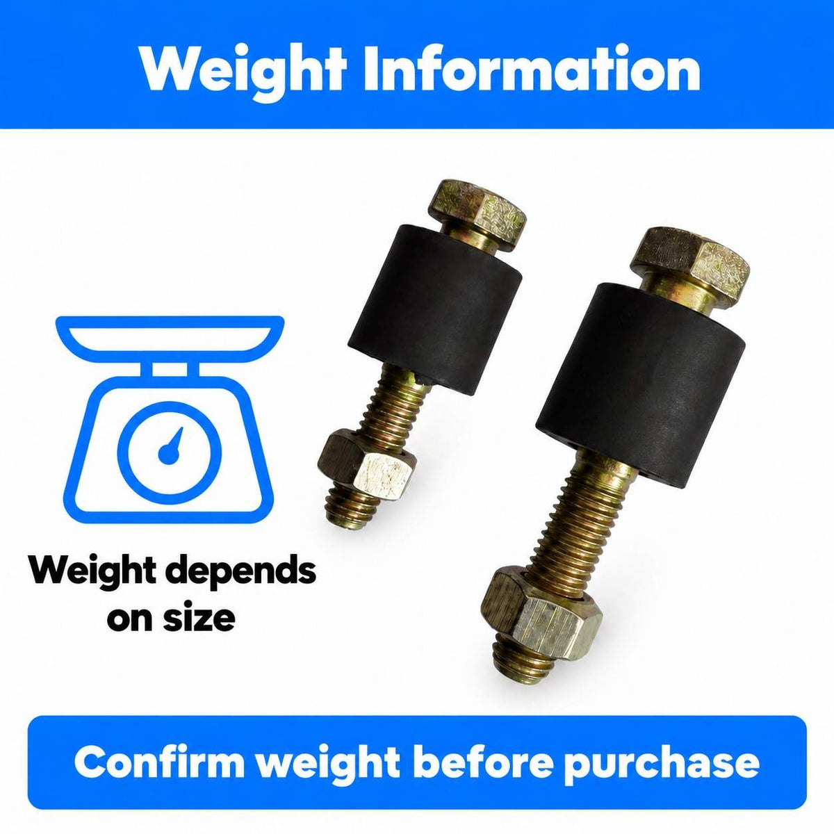 Coupling Bolt with Rubber Bush Plain (Pack of 2)