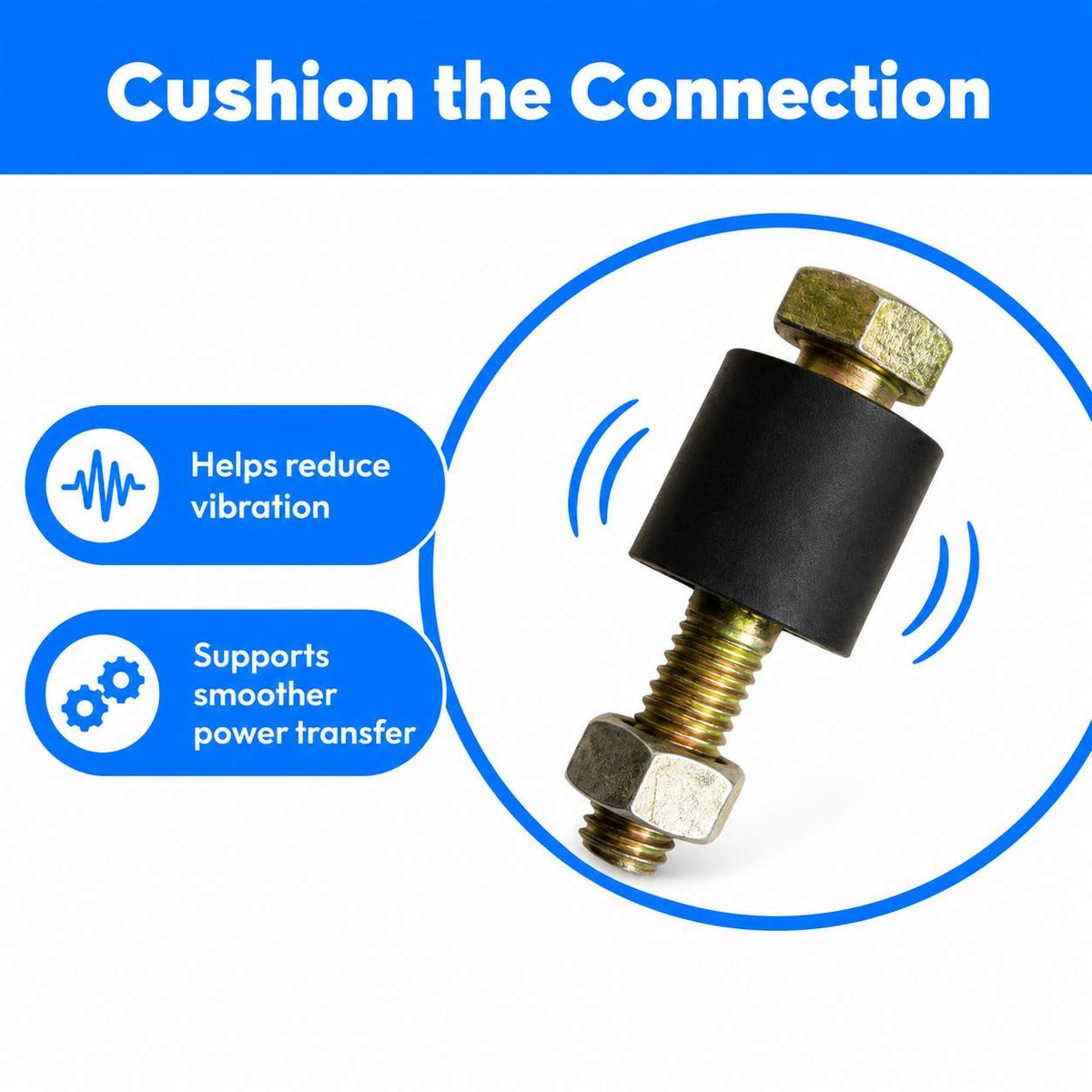 Coupling Bolt with Rubber Bush Plain (Pack of 2)
