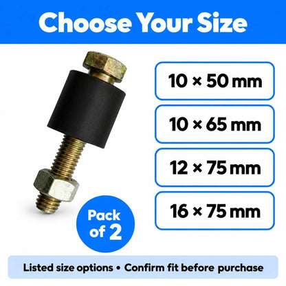 Coupling Bolt with Rubber Bush Plain (Pack of 2)