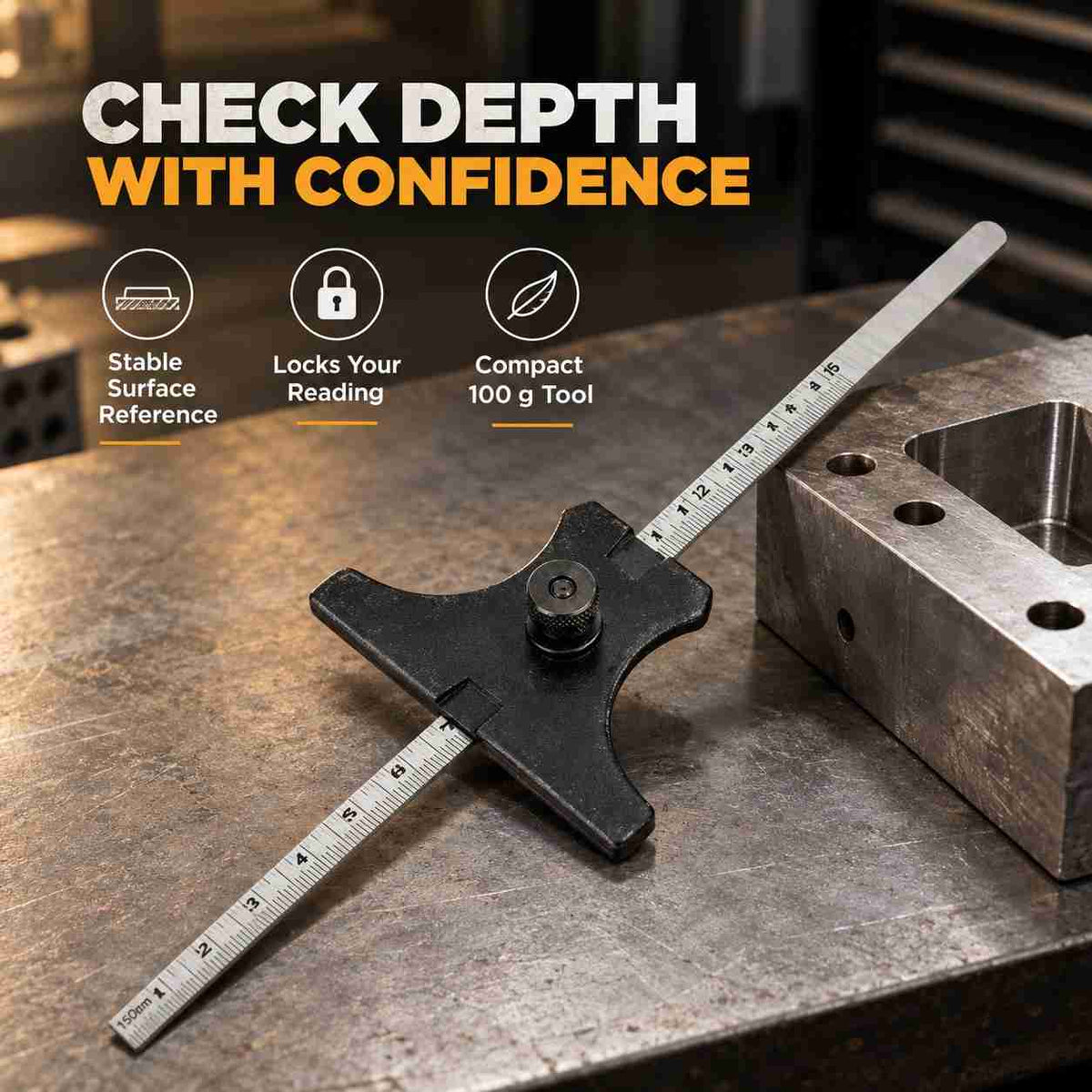 Implemental DEPTH GAUGE 6 INCH/150 MM - 1