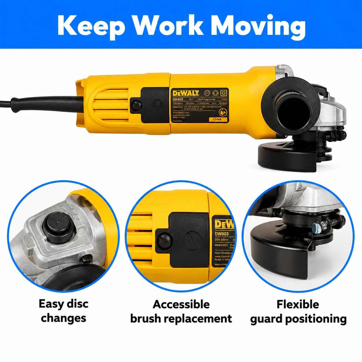 Dewalt Heavy Duty Angle Grinder DW803- IN (100mm)
