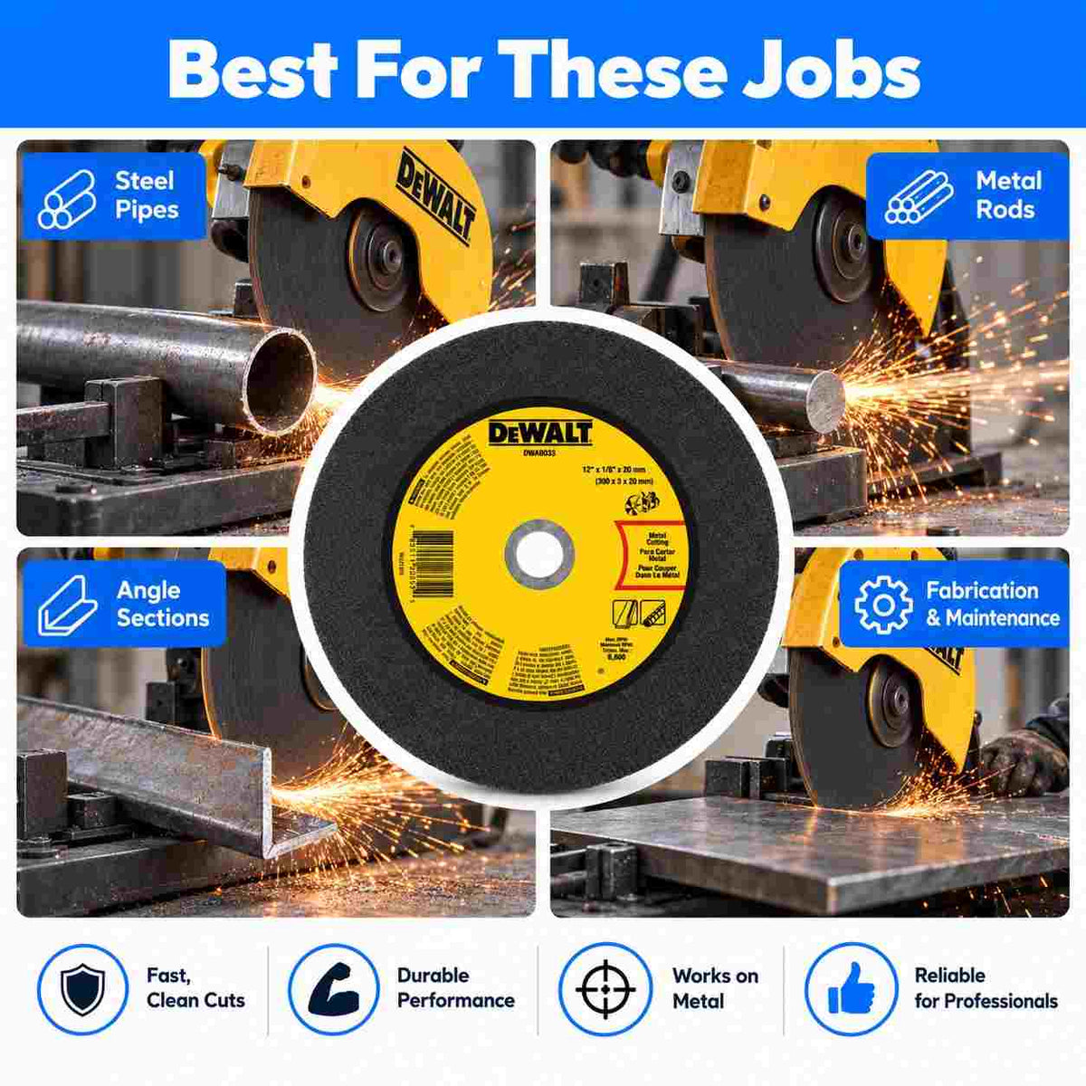 Implemental Dewalt Metal Portable Saw Cut Off Wheel Iron Cutting Wheel - 1