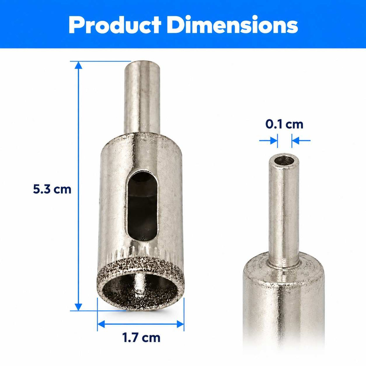 Implemental Diamond Coated Hole Saw Drill Bits for Glass (16mm) - 1