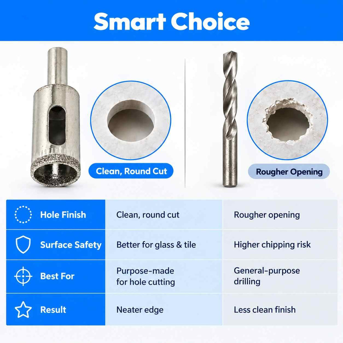 Implemental Diamond Coated Hole Saw Drill Bits for Glass (16mm) - 1