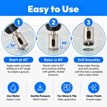 Implemental Diamond Coated Hole Saw Drill Bits for Glass (16mm) - 1